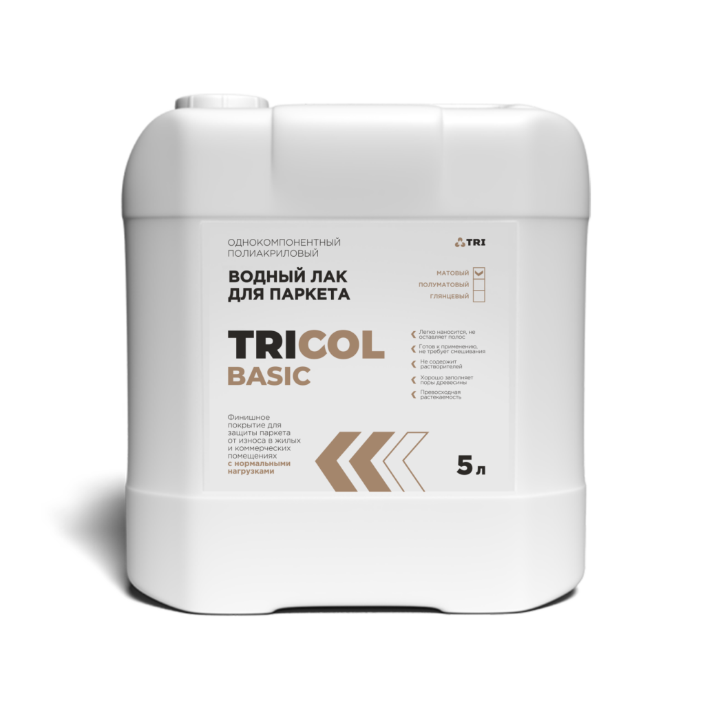 Однокомпонентный акрил-полиуретановый лак на водной основе TRICOL BASIC