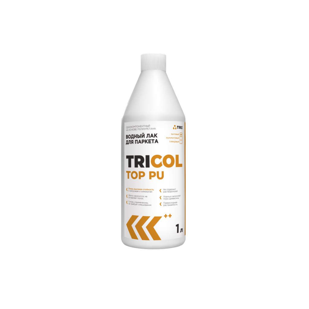 Однокомпонентный полиуретановый лак на водной основе TRICOL TOP PU